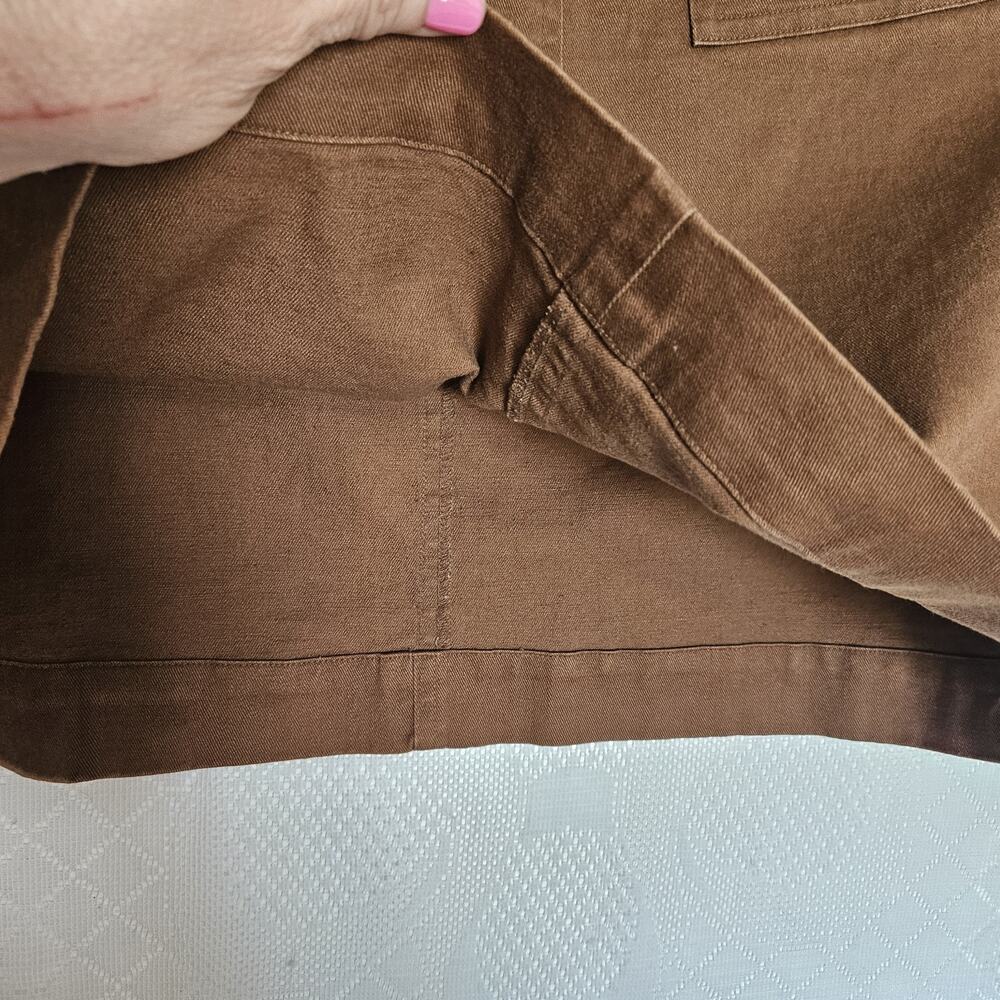Talbots Petite Size 2 Stretch Linen Blend Brown Shorts Y2K Boho Dark Academia - Picture 6 of 10